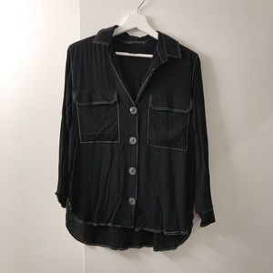 Zara black button down shirt